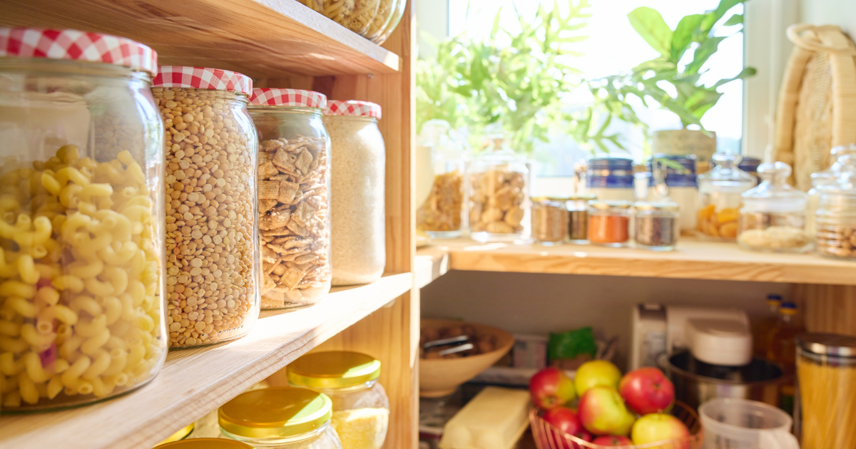 Pantry filled with heart healthy foods