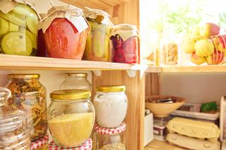 Pantry filled with diabetic healthy food 