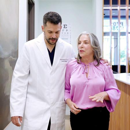 Dr. Rafael Benezra and patient