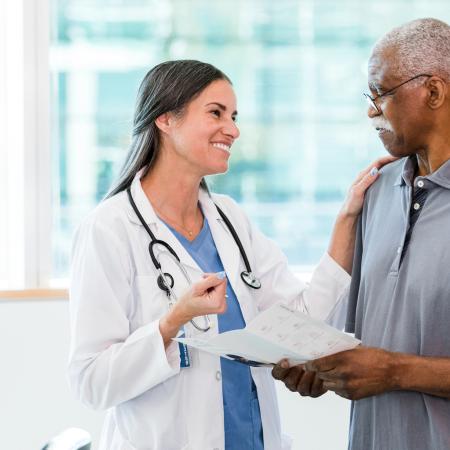 doctor and male senior patient